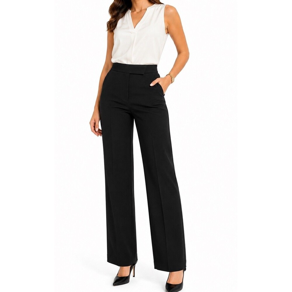 GUNEX Brunello Cucinelli Black Dress Pants Women Size 12 Stretch Trousers Italy